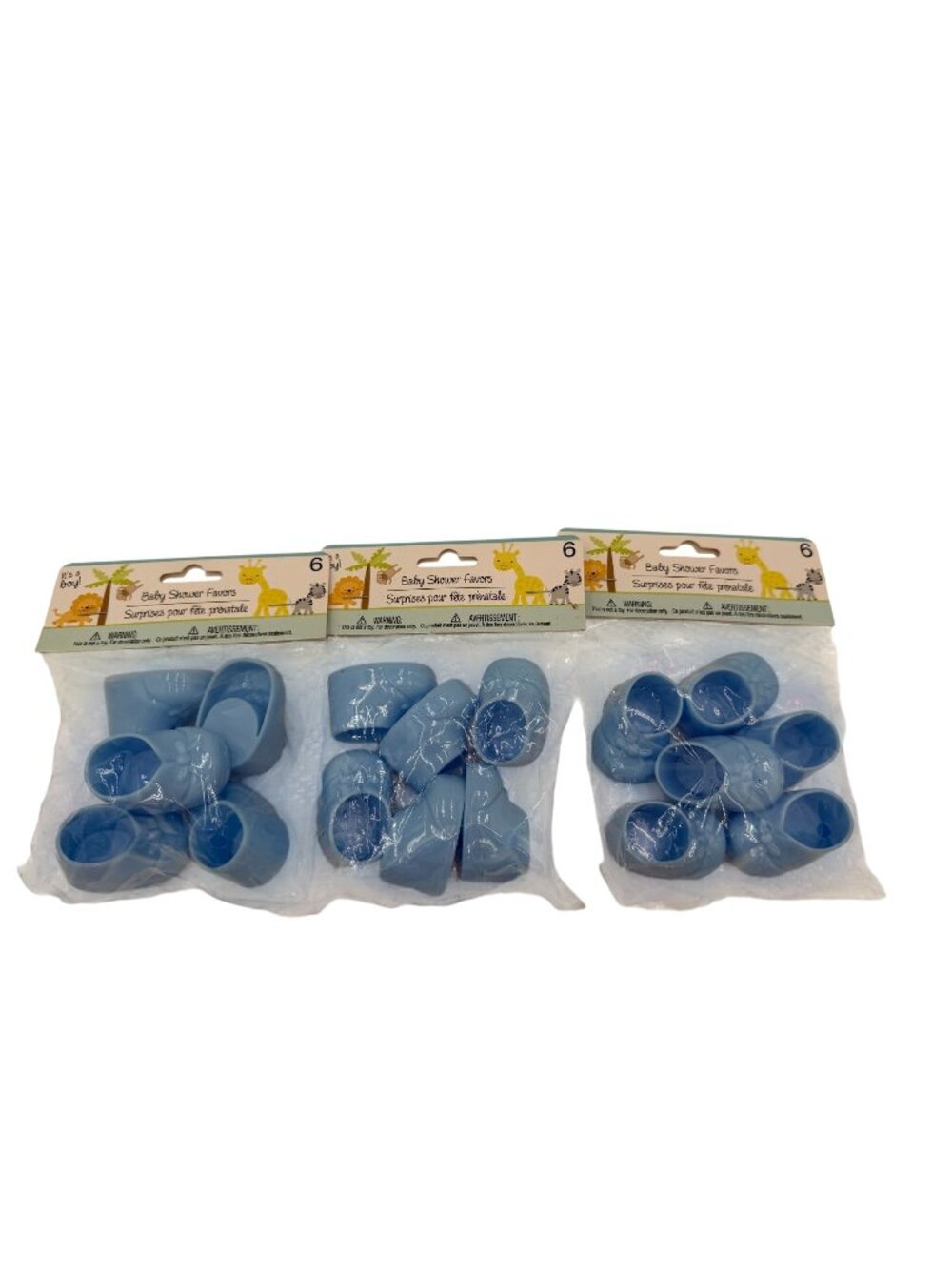 Baby Shower Favor Mini Blue Booties Decorations 6 Pack Plastic For Baby Boy Part